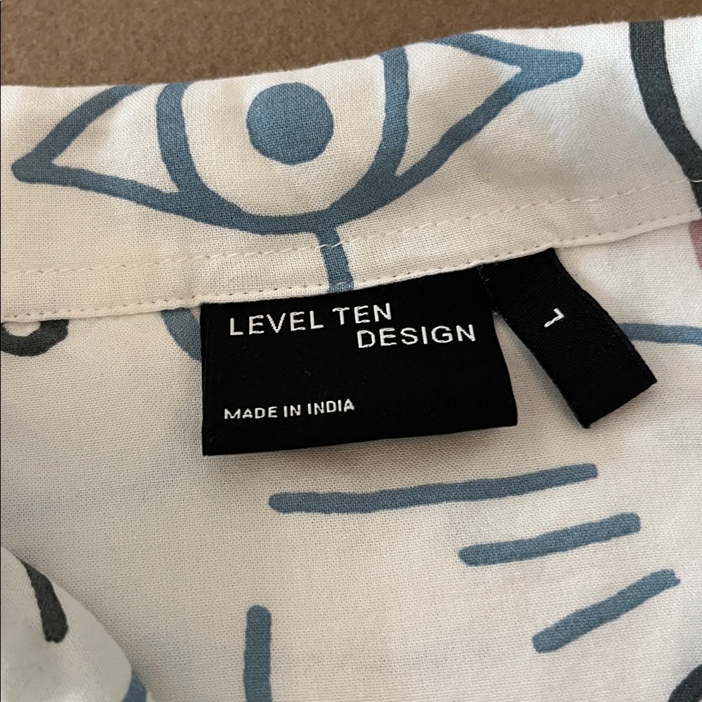 Level Ten Design Abstract Patterned Casual Button… - image 3